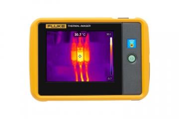 Pocket Thermal Imager back view with thermal image displayed